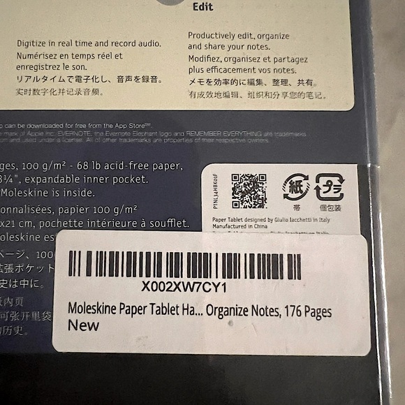 Moleskin Dotted Paper Tablet Hard Cover Smart Notebook 5"x8.25 Black 176… - Picture 6 of 10